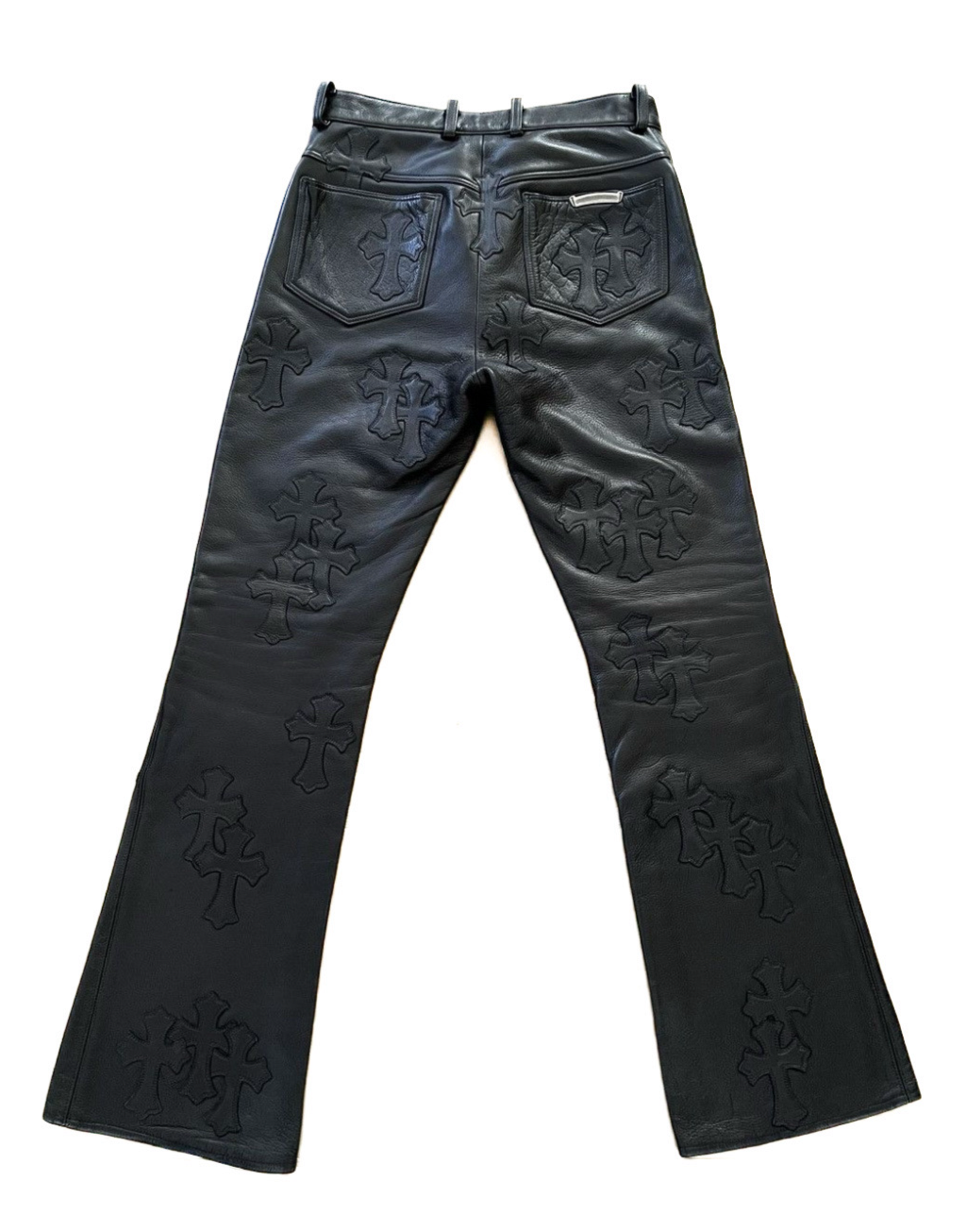 CHROME HEARTS LEATHER FLEUR KNEE